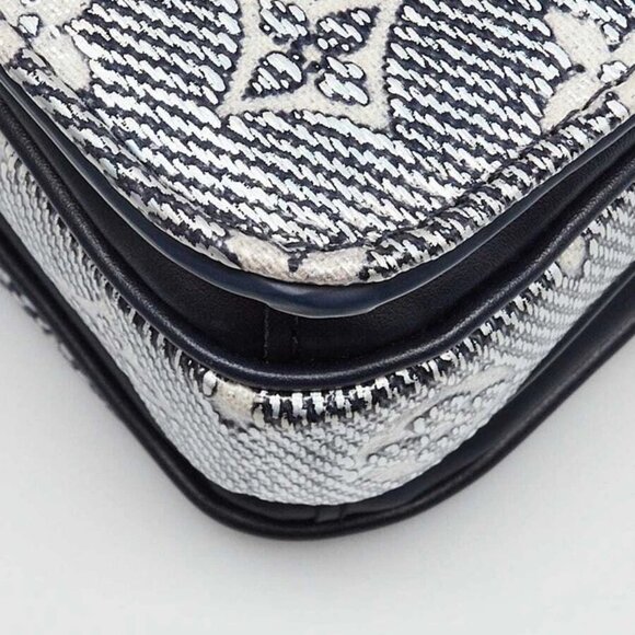 Louis Vuitton Blue/Silver Monoglam Canvas Pochette Metis East/West Bag - Picture 4 of 12